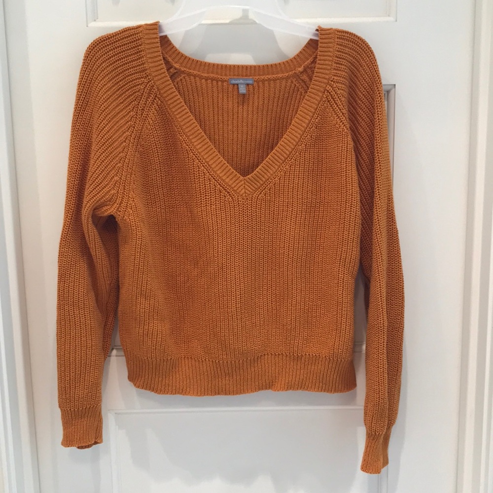 Burnt Orange Charlotte rouse v neck sweater